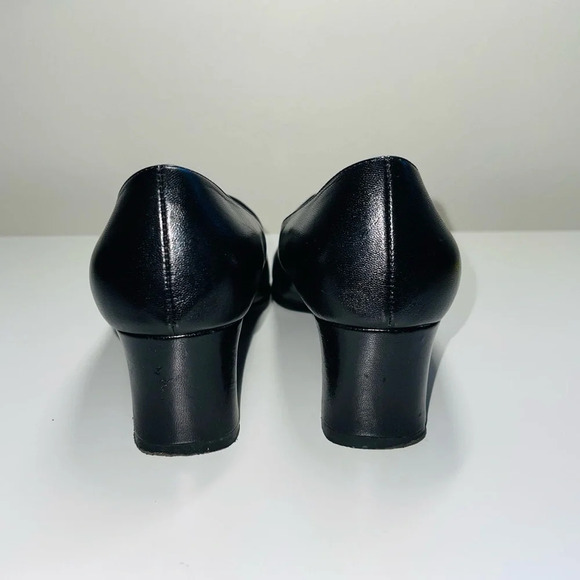 Naturalizer Black Square Toe Slip-on Contrast Leather Block Heels 7.5 Women’s - Picture 7 of 11